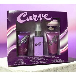 Curve Crush Gift Set for Women  Body Wash, Fragrance Mist, Lotion & Bath Fizz